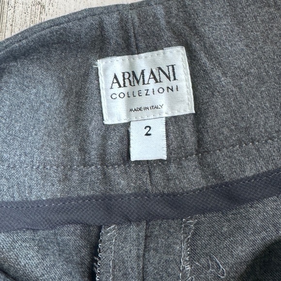Armani Collezioni Pants Trousers Grey High Ride Wide Leg Dress Size 2 - Picture 3 of 5